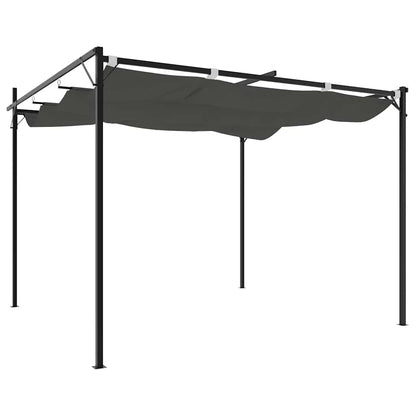 vidaXL Pergola with Retractable Roof Anthracite 295x292x230 cm 4