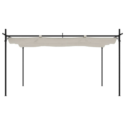 vidaXL Pergola with Retractable Roof Cream 395x292x230 cm 3