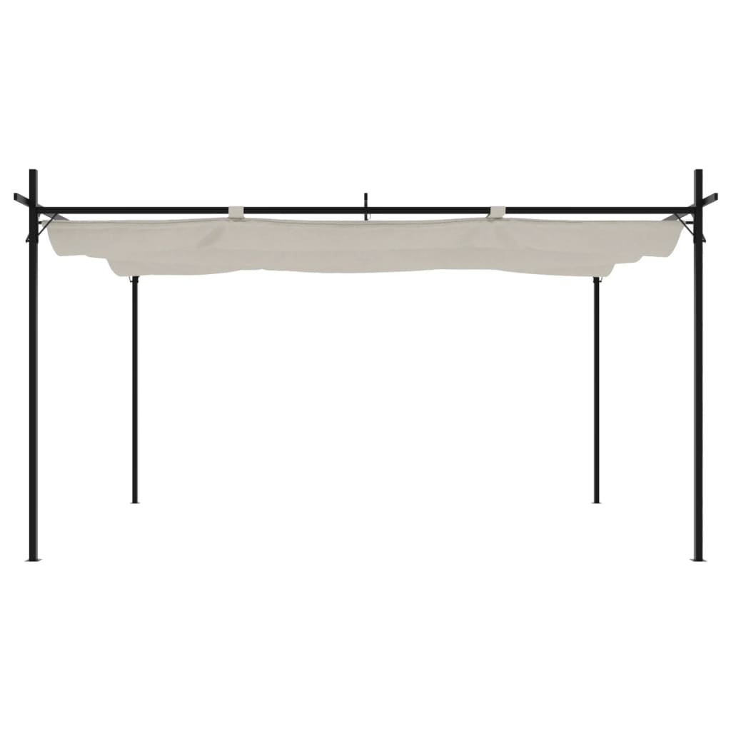 Pergola with Retractable Roof Cream 395 x 292 x 230 cm