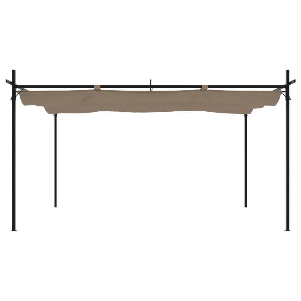 vidaXL Pergola with Retractable Roof Taupe 395x292x230 cm 3