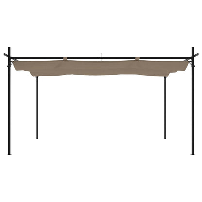 vidaXL Pergola with Retractable Roof Taupe 395x292x230 cm 3