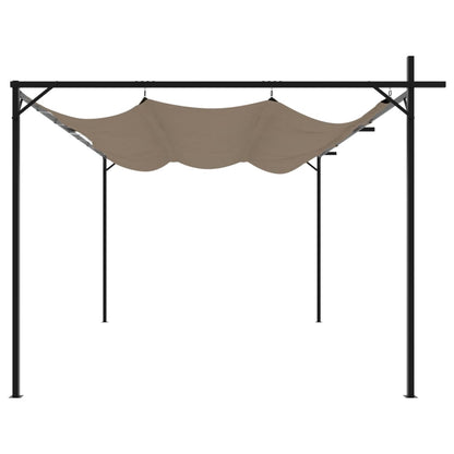 vidaXL Pergola with Retractable Roof Taupe 395x292x230 cm 4
