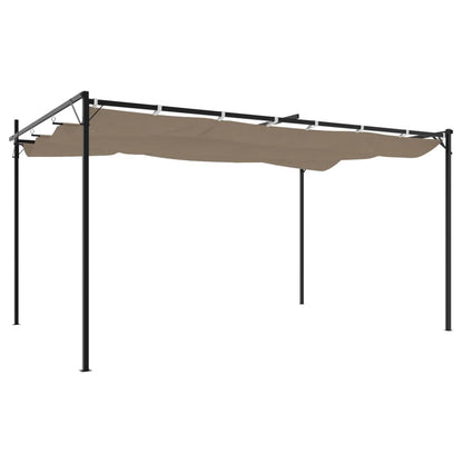 vidaXL Pergola with Retractable Roof Taupe 395x292x230 cm 5