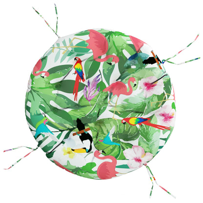 Round Cushion Ø Oxford Fabric 100 x 11 cm green and pink