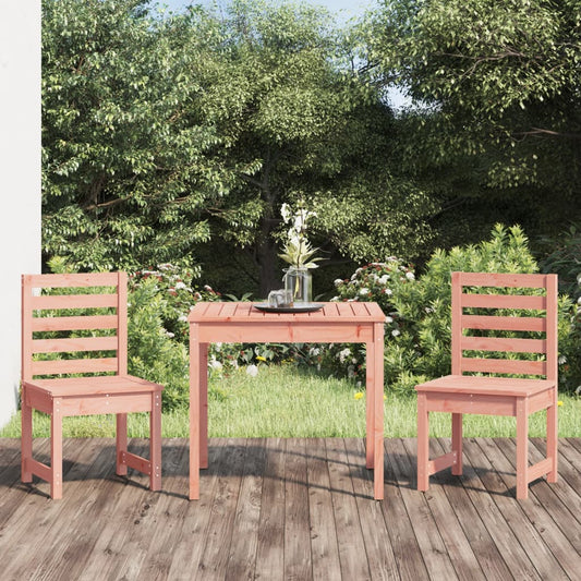 3 Piece Garden Bistro Set Solid Wood Pine Natural douglas