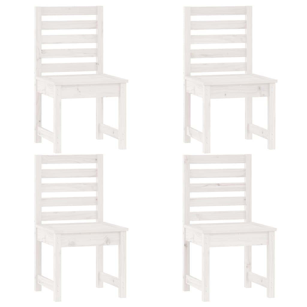 vidaXL 5 Piece Garden Dining Set White Solid Wood Pine 6