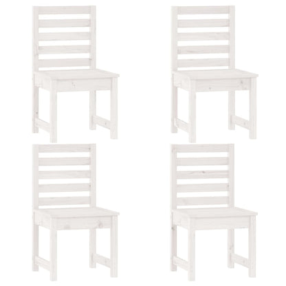 vidaXL 5 Piece Garden Dining Set White Solid Wood Pine 6