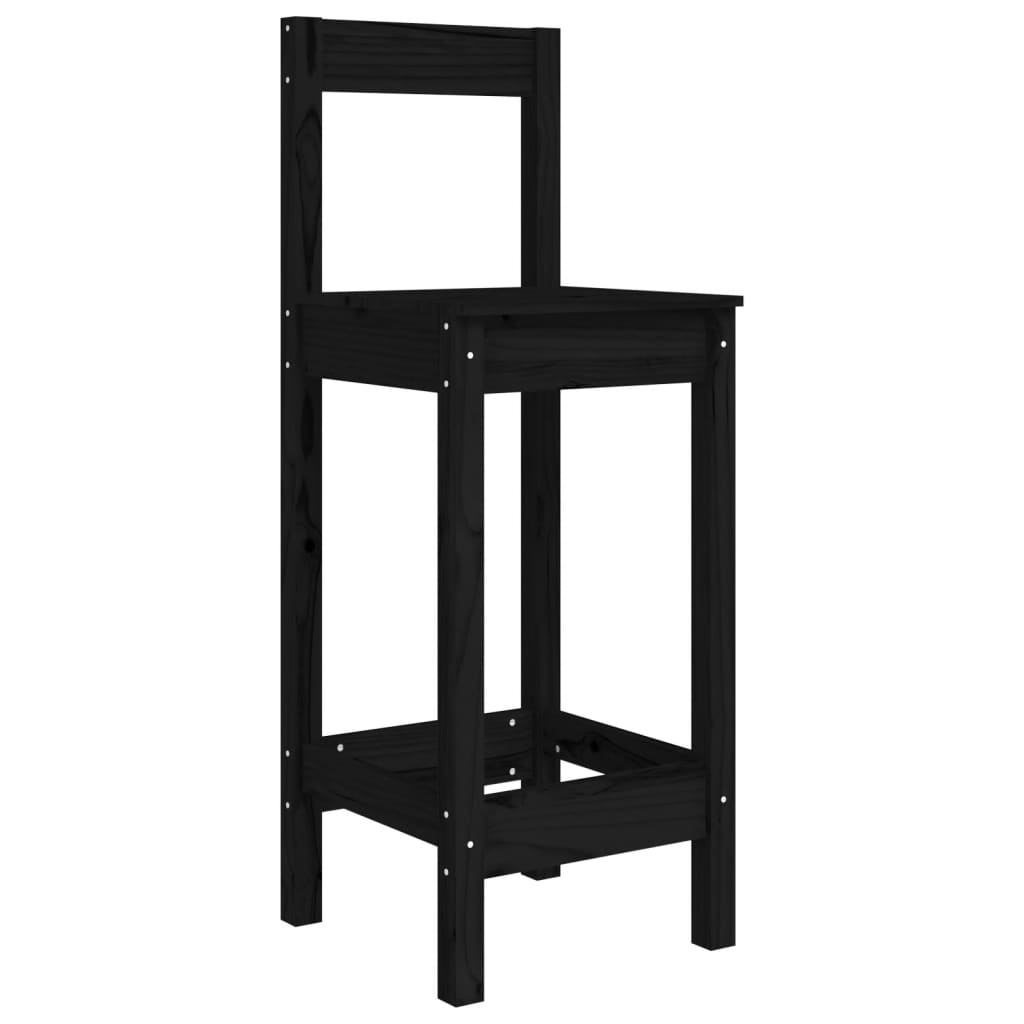 vidaXL 5 Piece Garden Bar Set Black Solid Wood Pine 6