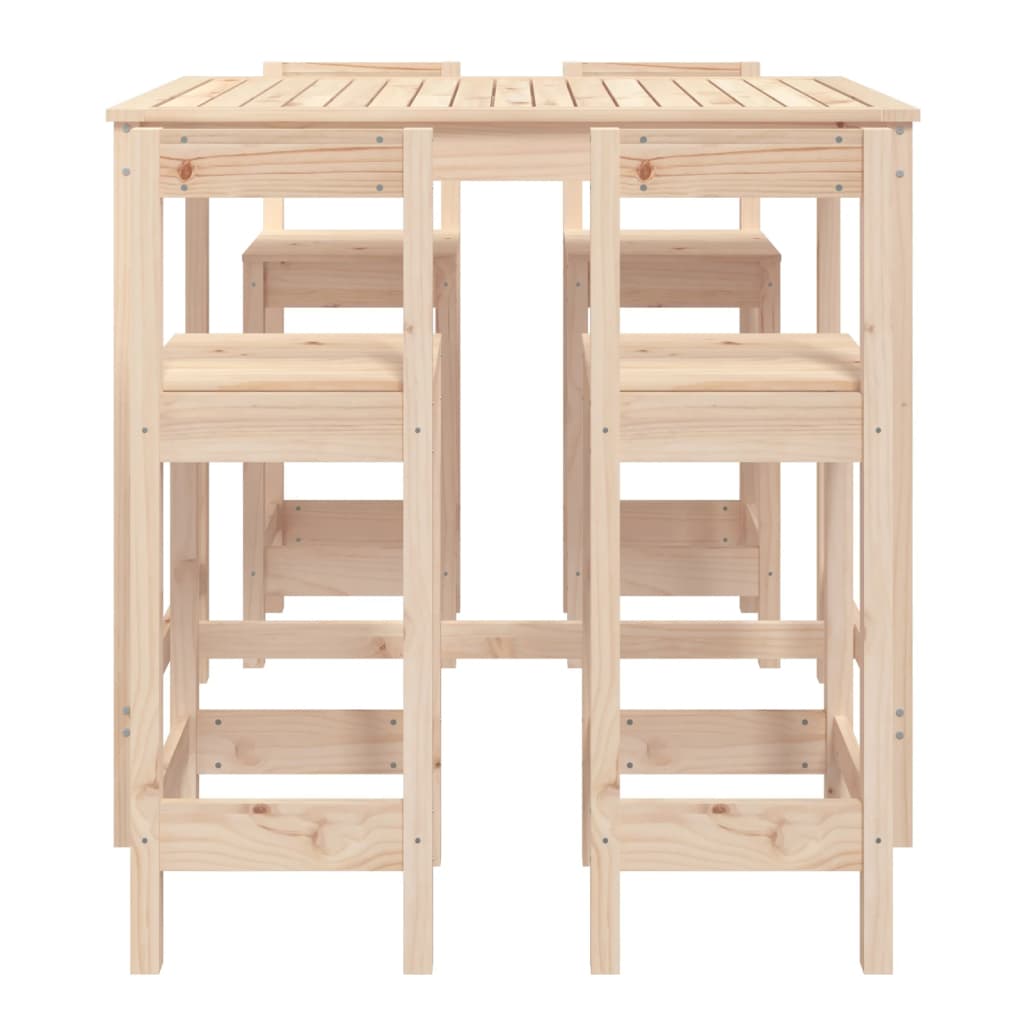 vidaXL 5 Piece Garden Bar Set Solid Wood Pine 4