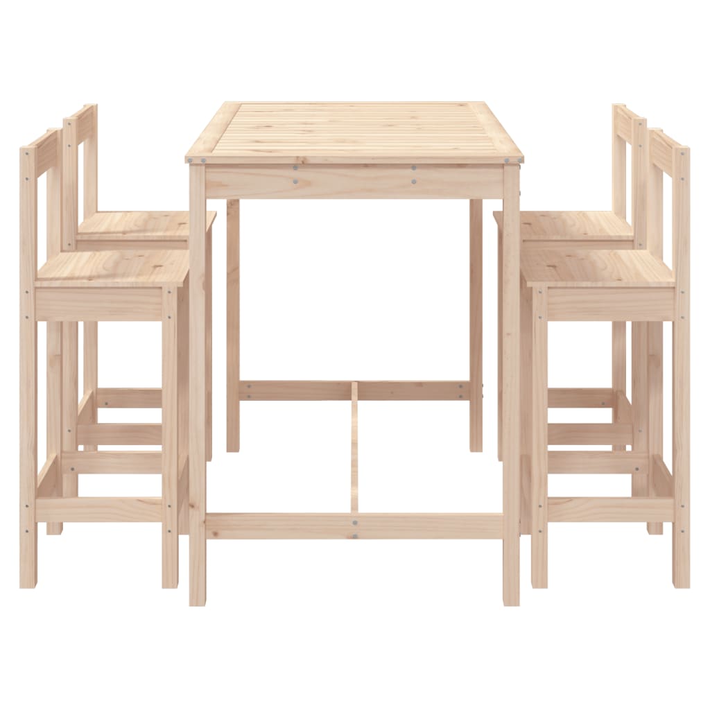 vidaXL 5 Piece Garden Bar Set Solid Wood Pine 5