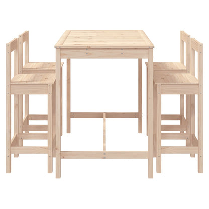 vidaXL 5 Piece Garden Bar Set Solid Wood Pine 5