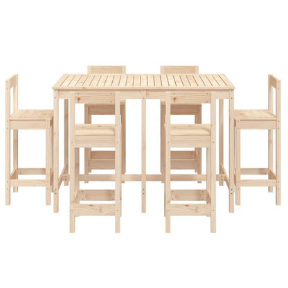 vidaXL 7 Piece Garden Bar Set Solid Wood Pine 4