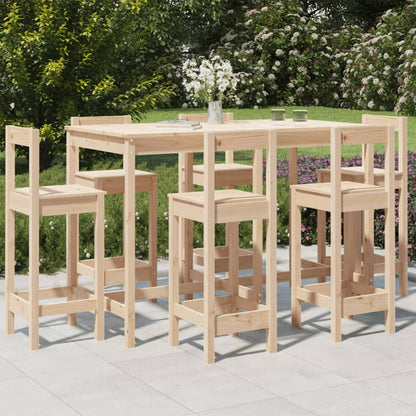 vidaXL 7 Piece Garden Bar Set Solid Wood Pine 1