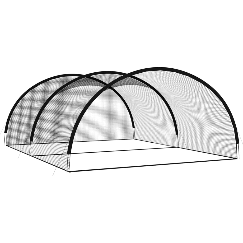 vidaXL Baseball Batting Cage Net Black 600x400x250 cm Polyester 2