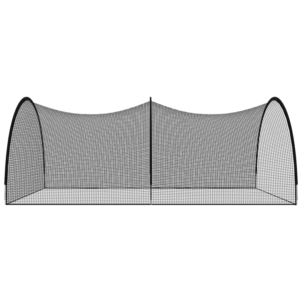 vidaXL Baseball Batting Cage Net Black 600x400x250 cm Polyester 4