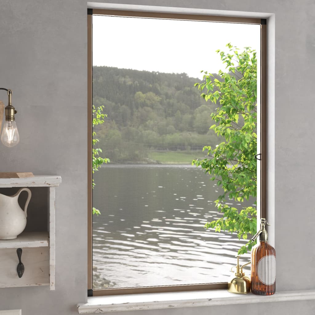 Insect Screen for Windows Brown 90 cm 120 cm