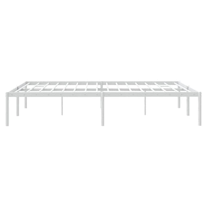 Metal Bed Frame without Mattress White without Headboard 140 cm 200 cm