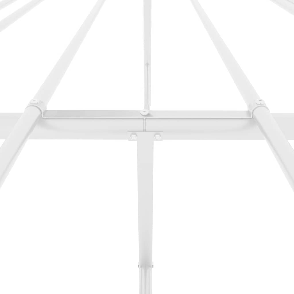 Metal Bed Frame without Mattress White without Headboard 140 cm 200 cm