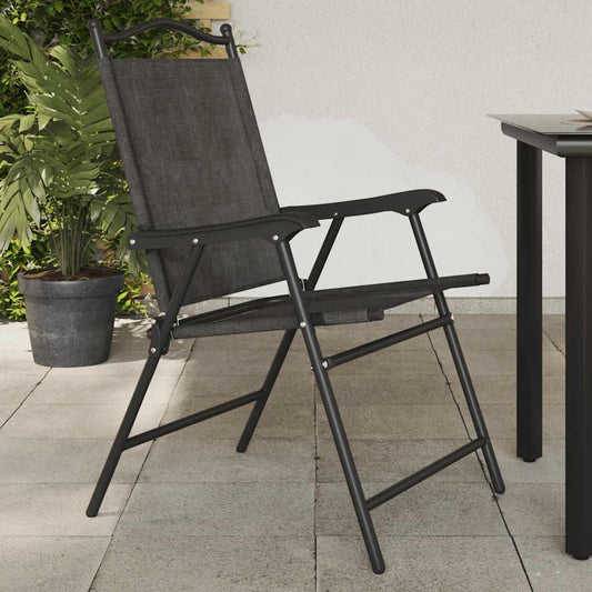 Folding Chairs Melange Grey Steel and Textilene 2