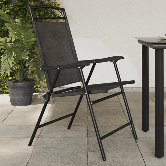 Folding Chairs Melange Grey Steel and Textilene 2