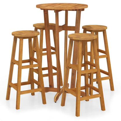 vidaXL 5 Piece Garden Bar Set Solid Wood  Acacia 2
