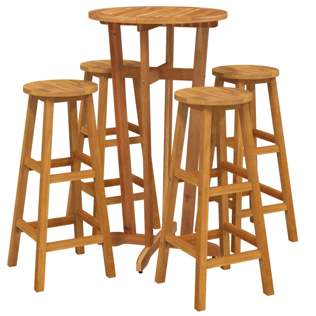 vidaXL 5 Piece Garden Bar Set Solid Wood  Acacia 3