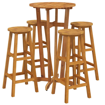 vidaXL 5 Piece Garden Bar Set Solid Wood  Acacia 3