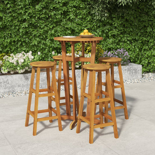 vidaXL 5 Piece Garden Bar Set Solid Wood  Acacia 1