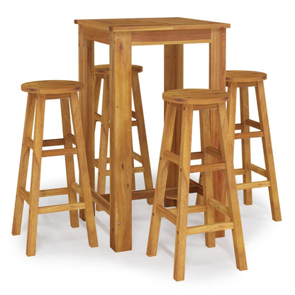 vidaXL 5 Piece Garden Bar Set Solid Wood Acacia 2