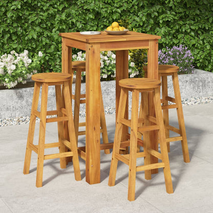 vidaXL 5 Piece Garden Bar Set Solid Wood Acacia 1