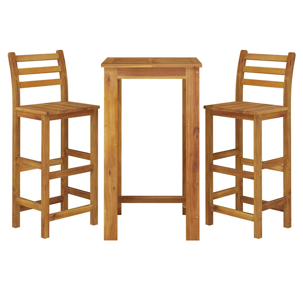 vidaXL 3 Piece Garden Bar Set Solid Wood  Acacia 3
