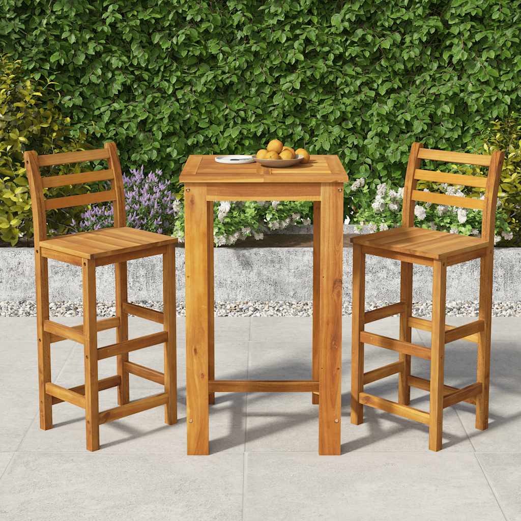 vidaXL 3 Piece Garden Bar Set Solid Wood  Acacia 1