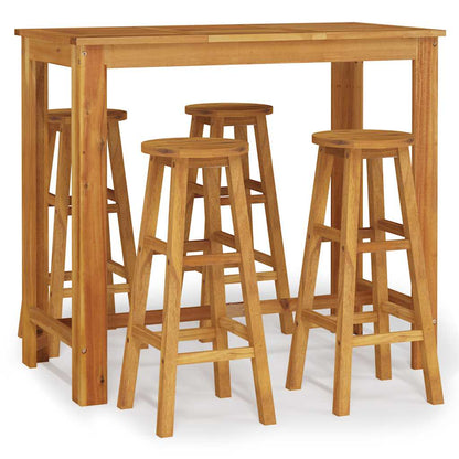 vidaXL 5 Piece Garden Bar Set Solid Wood Acacia 2