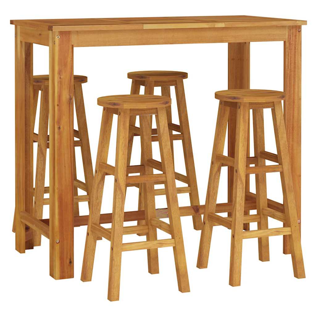 vidaXL 5 Piece Garden Bar Set Solid Wood Acacia 3
