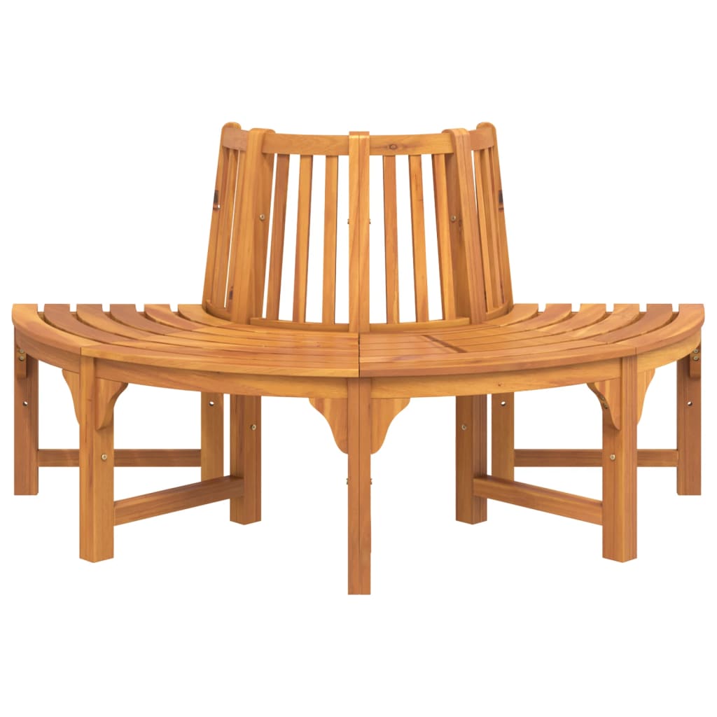 vidaXL Half Round Tree Bench Ø160 cm Solid Wood Eucalyptus 3