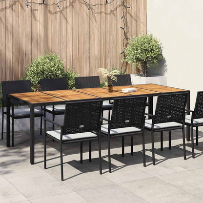 vidaXL Garden Table Black Poly Rattan 1