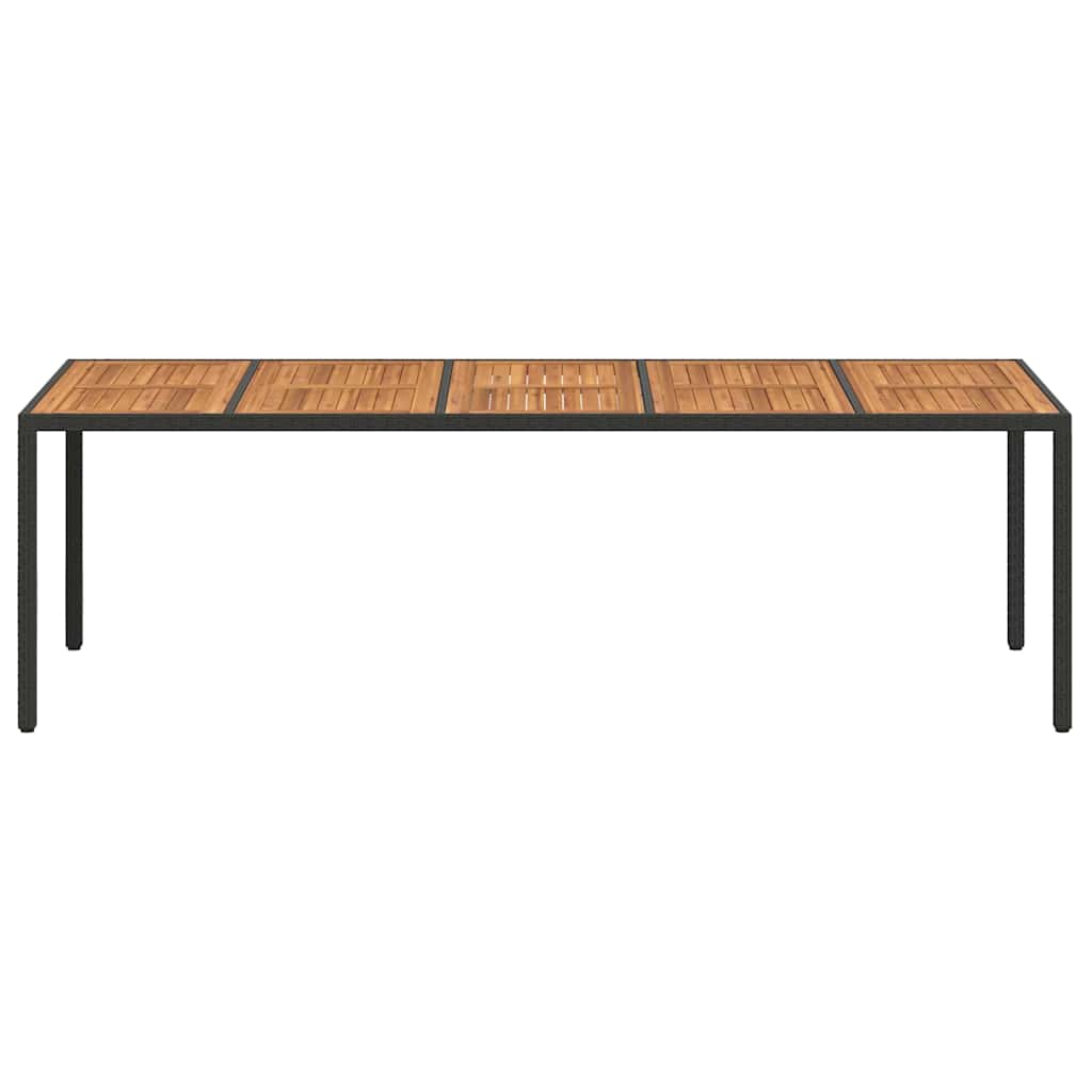 vidaXL Garden Table Black Poly Rattan 3