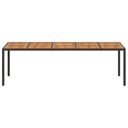 vidaXL Garden Table Black Poly Rattan 3