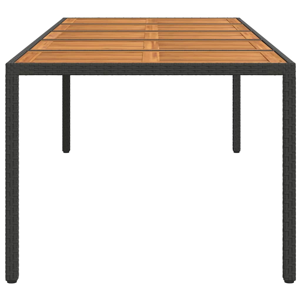 vidaXL Garden Table Black Poly Rattan 4