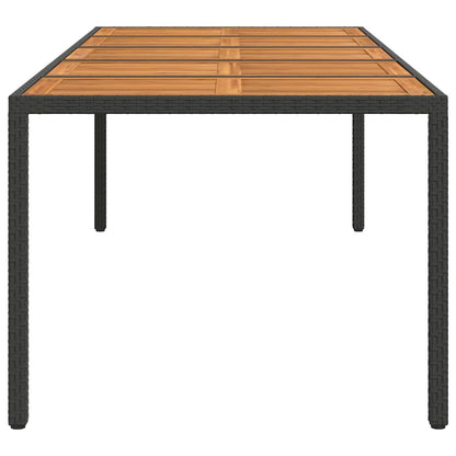 vidaXL Garden Table Black Poly Rattan 4