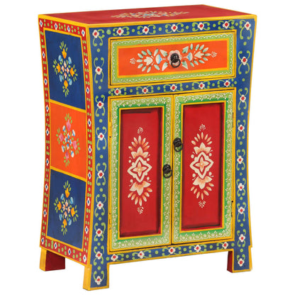 vidaXL Hand Painted Sideboard 54x30x74 cm Solid Wood Mango 1
