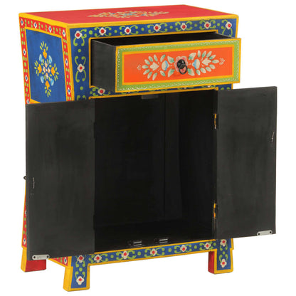 vidaXL Hand Painted Sideboard 54x30x74 cm Solid Wood Mango 4