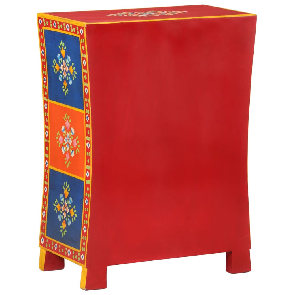 vidaXL Hand Painted Sideboard 54x30x74 cm Solid Wood Mango 6