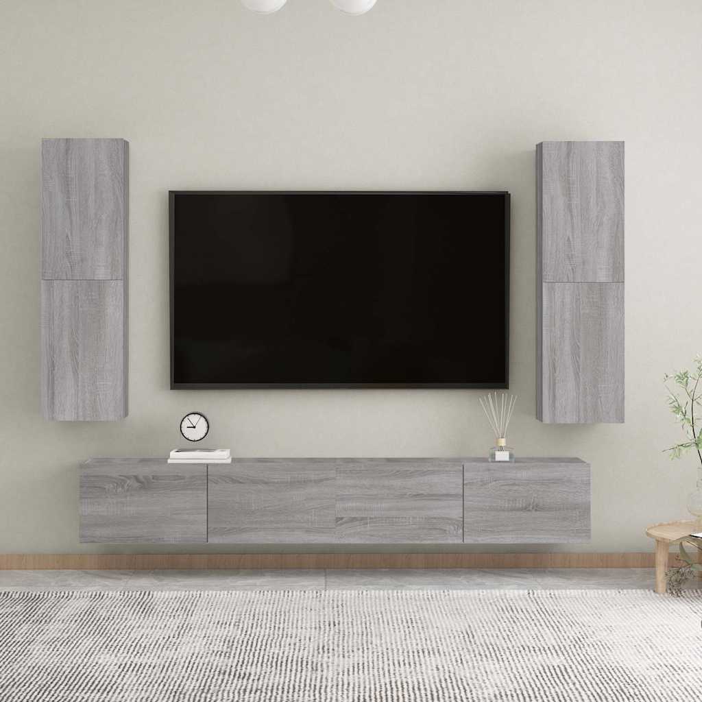 TV Cabinet 30.5x30x110 cm Engineered Wood Grey sonoma