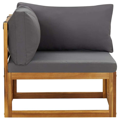 vidaXL Sectional Corner Sofas 2 pcs with Cushions Solid Wood Acacia 3
