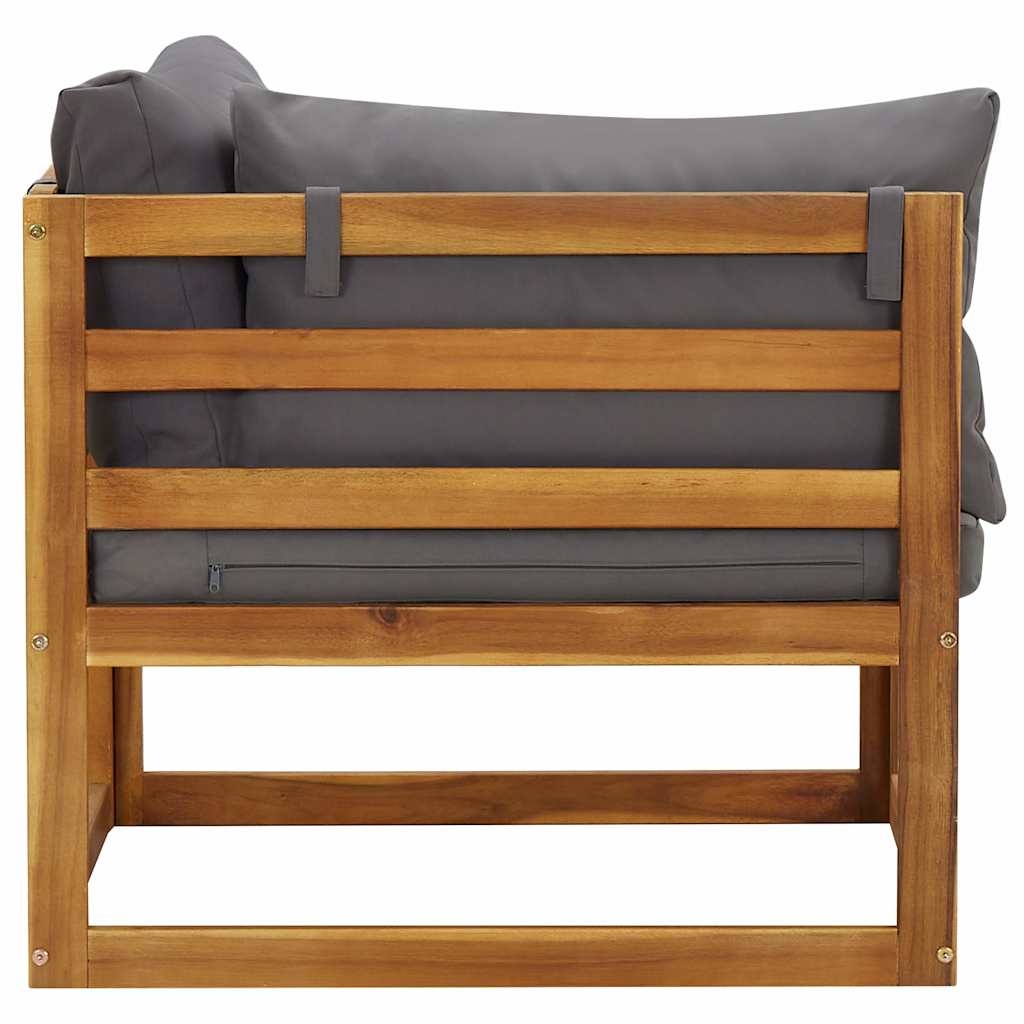 vidaXL Sectional Corner Sofas 2 pcs with Cushions Solid Wood Acacia 4