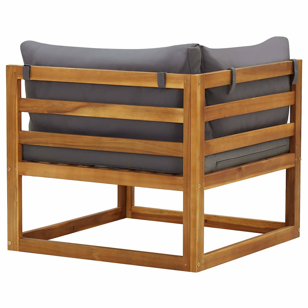vidaXL Sectional Corner Sofas 2 pcs with Cushions Solid Wood Acacia 5
