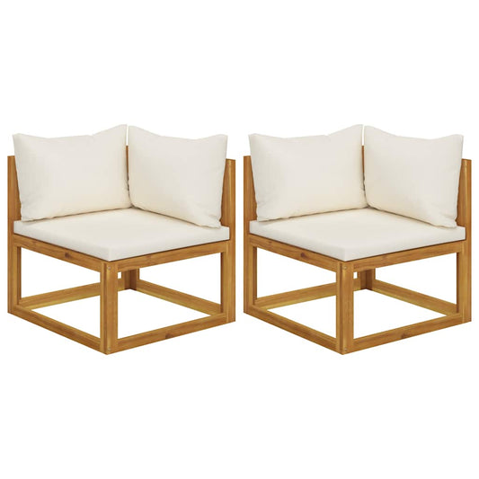 vidaXL Sectional Corner Sofas 2 pcs with Cushions Solid Wood Acacia 1