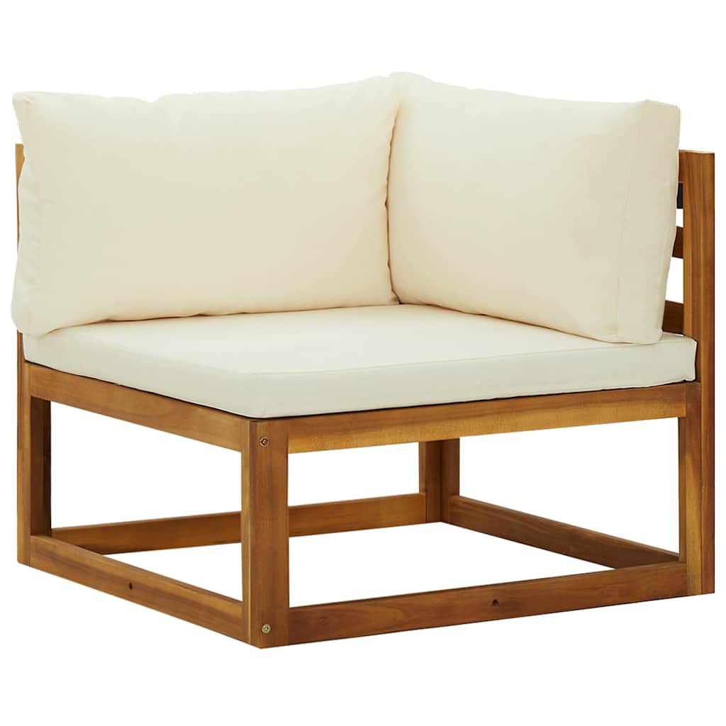 vidaXL Sectional Corner Sofas 2 pcs with Cushions Solid Wood Acacia 2