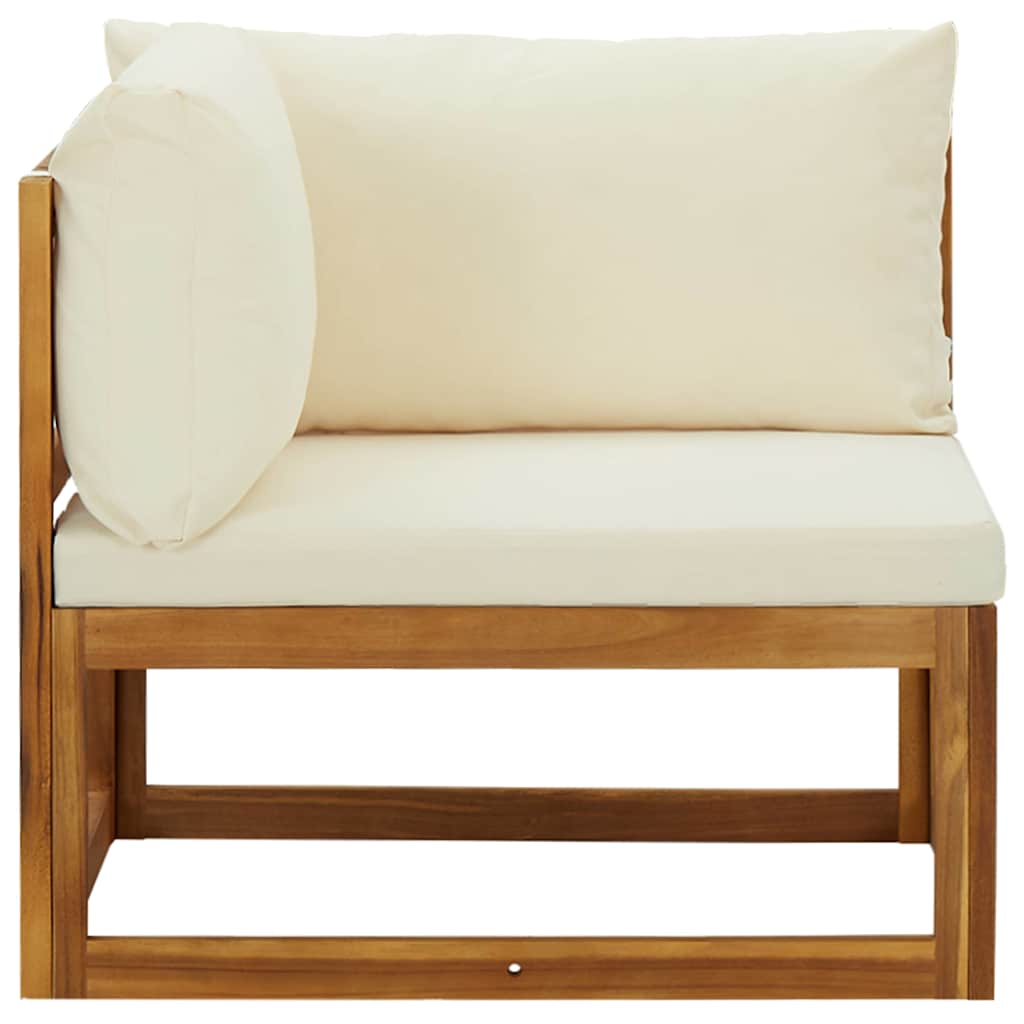 vidaXL Sectional Corner Sofas 2 pcs with Cushions Solid Wood Acacia 3